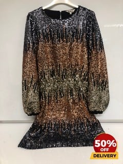 RO&ZO BLACK SEQUIN OMBRE DRESS 6 TOTAL RRP £159