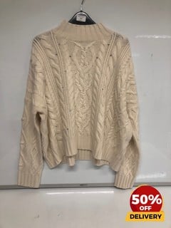 WEEKEND MAXMARA CREAM CASHMERE KNITWEAR JUMPER XS TOTAL RRP £118