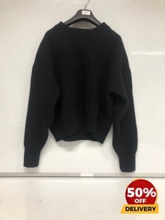 JOSEPH BLACK CREW NECK JUMPER TOTAL RRP £130