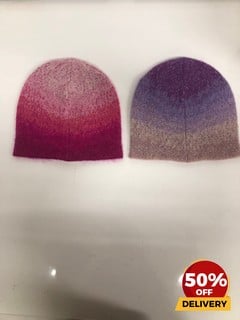 2 X ERL PINK PURPLE GRADIENT BEANIE ONE SIZE TOTAL RRP £124