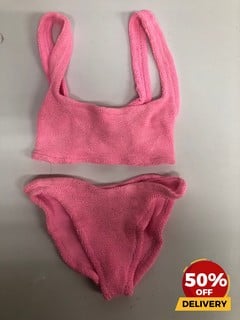 HUNZA G LONDON PINK TWO PIECE SWIM WEAR ONE SIZE TOTAL RRP £165