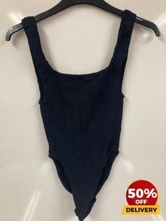 HUNZA G LONDON BLACK CHEST ONE PIECE SWIMWEAR ONE SIZE TOTAL RRP £185