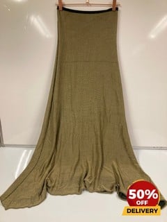 LONG OLIVE GREEN SKIRT TOTAL RRP £75 (NO TAG)