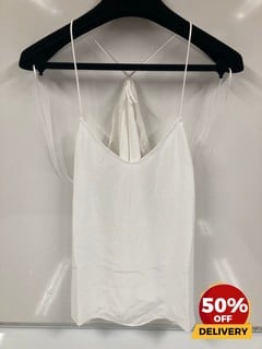 PURE EDITION WHITE NOODLE LACE TANK TOP 42 TOTAL RRP £78