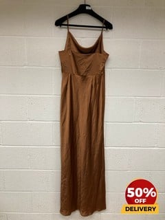 SIX STORIES LIGHT BROWN NOODLE STRAP VELVET DRESS 18 TOTAL RRP £129