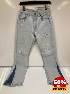 LEVI STRAUSS RIPPED LIGHT DENIM JEANS 30 TOTAL RRP £130