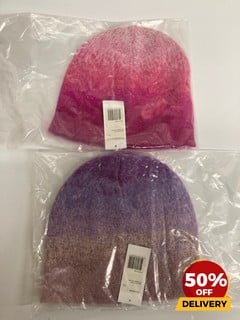 2 X ERL PINK PURPLE GRADIENT BEANIE ONE SIZE TOTAL RRP £124