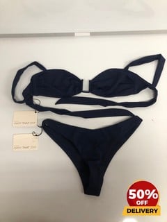 AWAY THAT DAY DARK BLUE TWO PIECE SWIM SUIT L TOTAL RRP £95