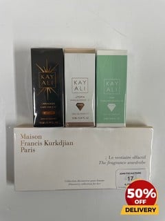 MAISON FRANCIS KURKDJIAN PARIS THE FRAGRANCE WARDROBE 2ML (SEALED UNIT) TO INCLUDE KAYALI UTOPIA COCO 1 21 EAU DE PARFUM 10ML (SEALED UNIT) TOTAL RRP £72