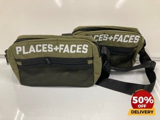 2 X PLACES + FACES KHAKI WAIST BAG TOTAL RRP £118