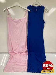 SKIMS BLUE MAXI DRESS MEDIUM SKIMS FITS EVERYBODY LACE LONG SLIP DRESS CHERRY BLOSSOM M TOTAL RRP £230