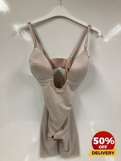 SPAX PLUNGE LOWBACK BODYSUIT CHAMPAGNE BEIGE 9 TOTAL RRP £132