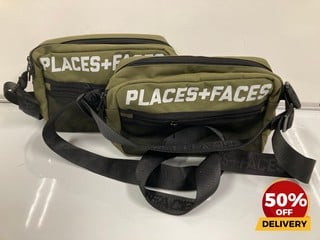 2 X PLACES + FACES KHAKI WAIST BAG TOTAL RRP £118