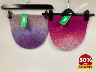 2 X ERL PINK PURPLE GRADIENT BEANIE ONE SIZE TOTAL RRP £124