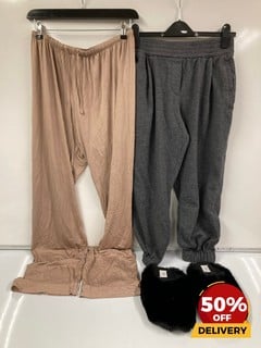 SILK SIENNA JOGGERS S REISS GREY CUFFED ANKLE JOGGERS 8 TOTAL RRP £189