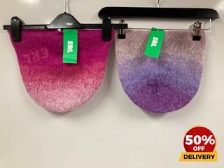 2 X ERL PINK PURPLE GRADIENT BEANIE ONE SIZE TOTAL RRP £124