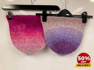 2 X ERL PINK PURPLE GRADIENT BEANIE ONE SIZE TOTAL RRP £124