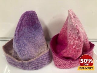 2 X ERL PINK PURPLE GRADIENT BEANIE ONE SIZE TOTAL RRP £124