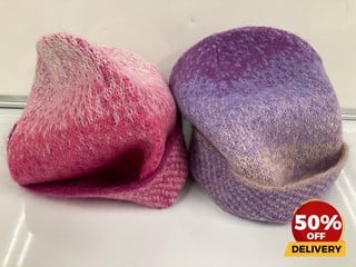 2 X ERL PINK PURPLE GRADIENT BEANIE ONE SIZE TOTAL RRP £124