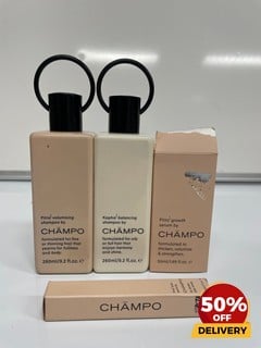 COLLECTION OF CHAMPO TO INCLUDE GROWTH SERUM 50ML BALANCING SHAMPOO 260ML RRP £102