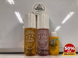 A COLLECTION OF SOL DE JANEIRO TO INCLUDE SOL DE JANEIRO PISTACHIO & SALTED CARAMEL PERFUME MIST 240ML & SOL DE JANEIRO BRAZILIAN BUM  CREAM 75ML TOTAL RRP £132