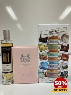 COLLECTION OF ITEMS TO INCLUDE PARFUMS DE MARLY PARIS DELINA EAU DE PARFUM 30ML ESTEBAN PARIS CEDRE HOME FRAGRANCE 75ML TOTAL RRP £183