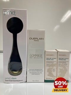 COLLECTION OF ITEMS TO INCLUDE PMDB SMART FACIAL CLEANSING DEVICE BIOSSANCE SQUALANE + GLYCOLIC RENEWAL MASK 30ML TOTAL RRP £156