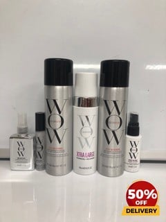 COLLECTION OF COLOUR WOW TO INCLUDE XTRA LARGE BOMBSHELL VOLUMIZER 195ML DREAMCOAT SUPERNATURAL SPRAY 50ML TOTAL RRP £143