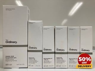 COLLECTION OF THE ORDINARY TO INCLUDE NIACINAMIDE 30ML AZELAIC ACID SUSPENSION 100ML TOTAL RRP £194