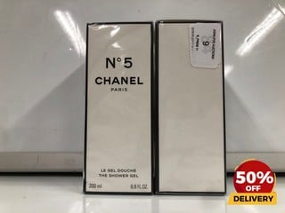 2X CHANEL NÂ°5 PARIS LE GEL DOUCHE THE SHOWER GEL 200ML TOTAL RRP £104 (SEALED UNIT)