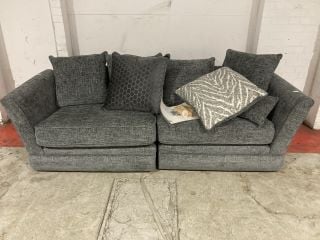 OAK FURNITURELAND DALBY GREY FABRIC 3 SEATER SOFA RRP £1645