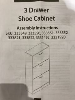 VIDA DESIGNS 3 DOOR SHOE CABINET