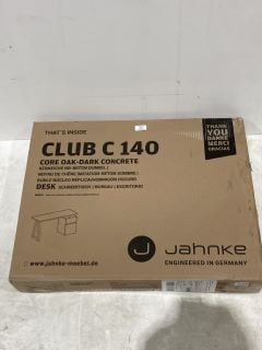 JAHNKE CLUB C140 CORE OAK-DARK CONCRETE DESK WITH DRAWERS