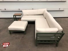 JOHN LEWIS PLATFORM MODULAR 4-SEATER GARDEN LOUNGING SET GREEN RRP £1199: LOCATION - FLOOR(COLLECTION OR OPTIONAL DELIVERY AVAILABLE)