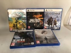 QUANTITY OF PS5 CONSOLE GAMES TO INCLUDE THE LAST OF US PART II REMASTERED PS5 - ID MAY BE REQUIRED  - COLLECTION ONLY - LOCATION RACK