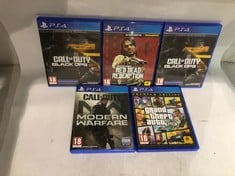 QUANTITY OF CONSOLE GAMES TO INCLUDE RED DEAD REDEMPTION PS4 - ID MAY BE REQUIRED - COLLECTION ONLY - LOCATION RACK