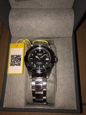 1 X INVICTA ANALOG WATCH SILVER STRAP: LOCATION - A RACK