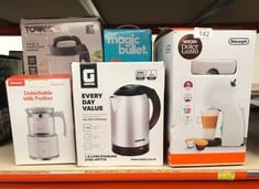 QUANTITY OF ITEMS TO INCLUDE DOLCE GUSTO EDG 210.W PICCOLO XS WHITE POD COFFEE MACHINE, ALUMINIUM, 1600 W: LOCATION - B RACK