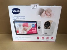 VTECH VM919HD BABY MONITOR WITH CAMERA, 360° PAN AND TILT,VIDEO BABY MONITOR WITH 7" 720P HD DISPLAY, 110° WIDE-ANGLE VIEW, HD NIGHT VISION, 1000 FT LONG RANGE, UP TO 7-HR VIDEO STREAMING BATTERY.: L