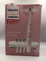 PHILIPS SONICARE 7900 ELECTRIC TOOTHBRUSH, SONIC TOOTHBRUSH WITH APP, ADVANCED WHITENING, 4 BRUSHING MODES AND 3 INTENSITY LEVELS, PRESSURE SENSOR, CHARGING TRAVEL CASE, PINK, MODEL HX9631/18.: LOCAT