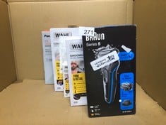 QUANTITY OF HEALTH & BEAUTY ITEMS TO INCLUDE BRAUN SERIES 5 ELECTRIC SHAVER WITH BEARD TRIMMER, BODY GROOMER & CHARGING STAND, WET & DRY, 100% WATERPROOF, 50-W4650CS, WHITE RAZOR: LOCATION - C RACK