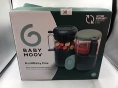 BABYMOOV NUTRIBABY ONE 4-IN-1 BABY FOOD MAKER, BABY FOOD BLENDER AND STEAMER, FOOD PROCESSOR FOR WEANING, WARMER, DEFROSTER.: LOCATION - A RACK