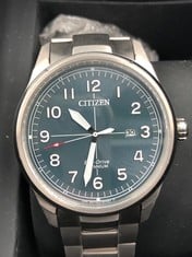 CITIZEN WATCH SILVER STRAP, BLACK FACE: LOCATION - A RACK