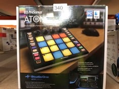 1 X PRESONUS ATOM, MIDI CONTROLLER, MUSIC PRODUCTION AND PERFORMANCE PAD CONTROLLER WITH STUDIO ONE ARTIST, ABLETON LIVE LITE AND STUDIO MAGIC RECORDING SOFTWARE BUNDLE.: LOCATION - D RACK