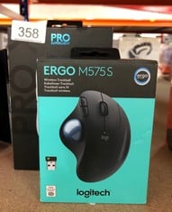 LOGITECH ERGO M575S WIRELESS TRACKBALL MOUSE, WIRELESS ERGONOMIC MOUSE WITH BLUETOOTH AND ENCRYPTED DONGLE, COMFORTABLE THUMB CONTROL, PRECISE AND SMOOTH TRACKING, FOR PC/MAC - GRAPHITE: LOCATION - D