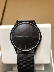 1 X SKAGEN WATCH FOR MEN JORN, THREE HAND MOVEMENT, 41 MM MIDNIGHT STAINLESS STEEL CASE WITH A STAINLESS STEEL MESH STRAP, SKW6422.: LOCATION - D RACK