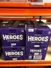 4 X CADBURY HEROES CHOCOLATE BULK SHARE BOX, ASSORTED MINI-SIZE MILK CHOCOLATE BARS, 2 KG (PACK OF 1).: LOCATION - E RACK