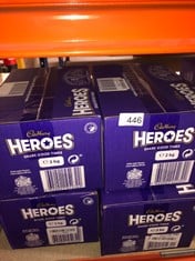 4 X CADBURY HEROES CHOCOLATE BULK SHARE BOX, ASSORTED MINI-SIZE MILK CHOCOLATE BARS, 2 KG (PACK OF 1).: LOCATION - E RACK