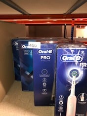 QUANTITY OF HEALTH & BEAUTY ITEMS TO INCLUDE ORAL-B VITALITY PRO 2X ELECTRIC TOOTHBRUSHES FOR ADULTS, 2 TOOTHBRUSH HEADS, 3 BRUSHING MODES INCLUDING SENSITIVE PLUS,  BLACK & PURPLE: LOCATION - E RACK