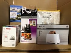 QUANTITY OF KITCHEN & APPLIANCES ITEMS TO INCLUDE NINJA PROFESSIONAL CHOPPER [NJ1002UKBK] STACKABLE, 200W, BLACK: LOCATION - E RACK